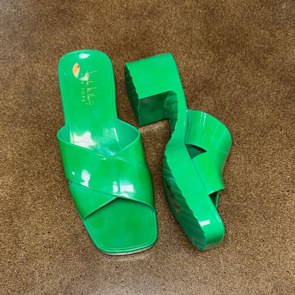 Nicole Miller Vibrant Green Mules